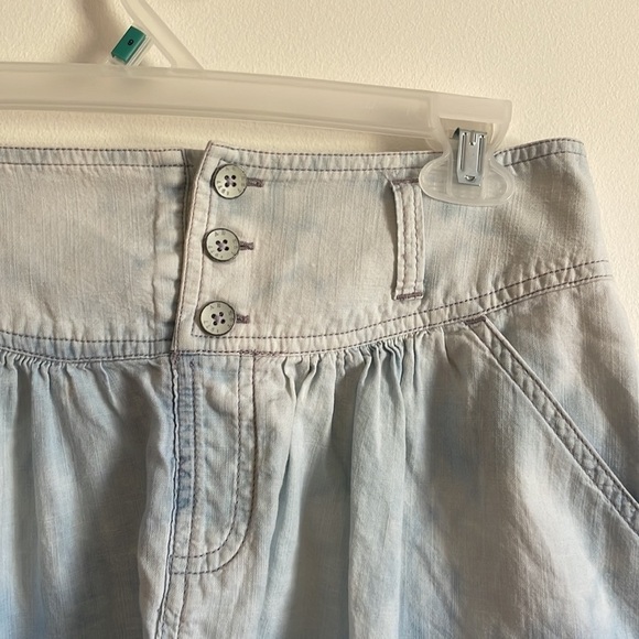 American Eagle Mini Skirt Acid Wash Bleach Med Skate Blue Coastal Softgirl - Picture 4 of 10